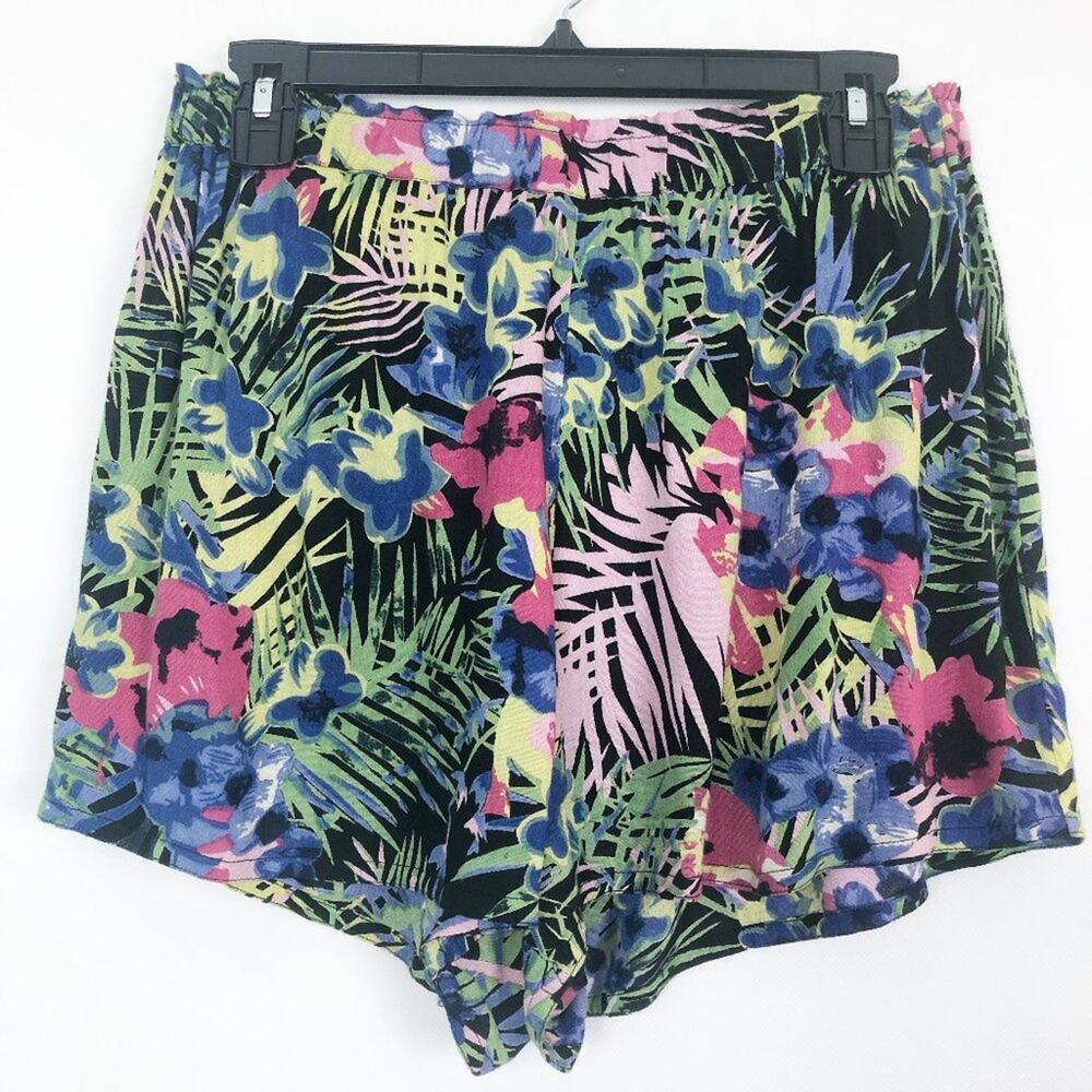 Rock & Indigo Womens Pull On Shorts Large Floral Casual Lounge Sleep Lightweight